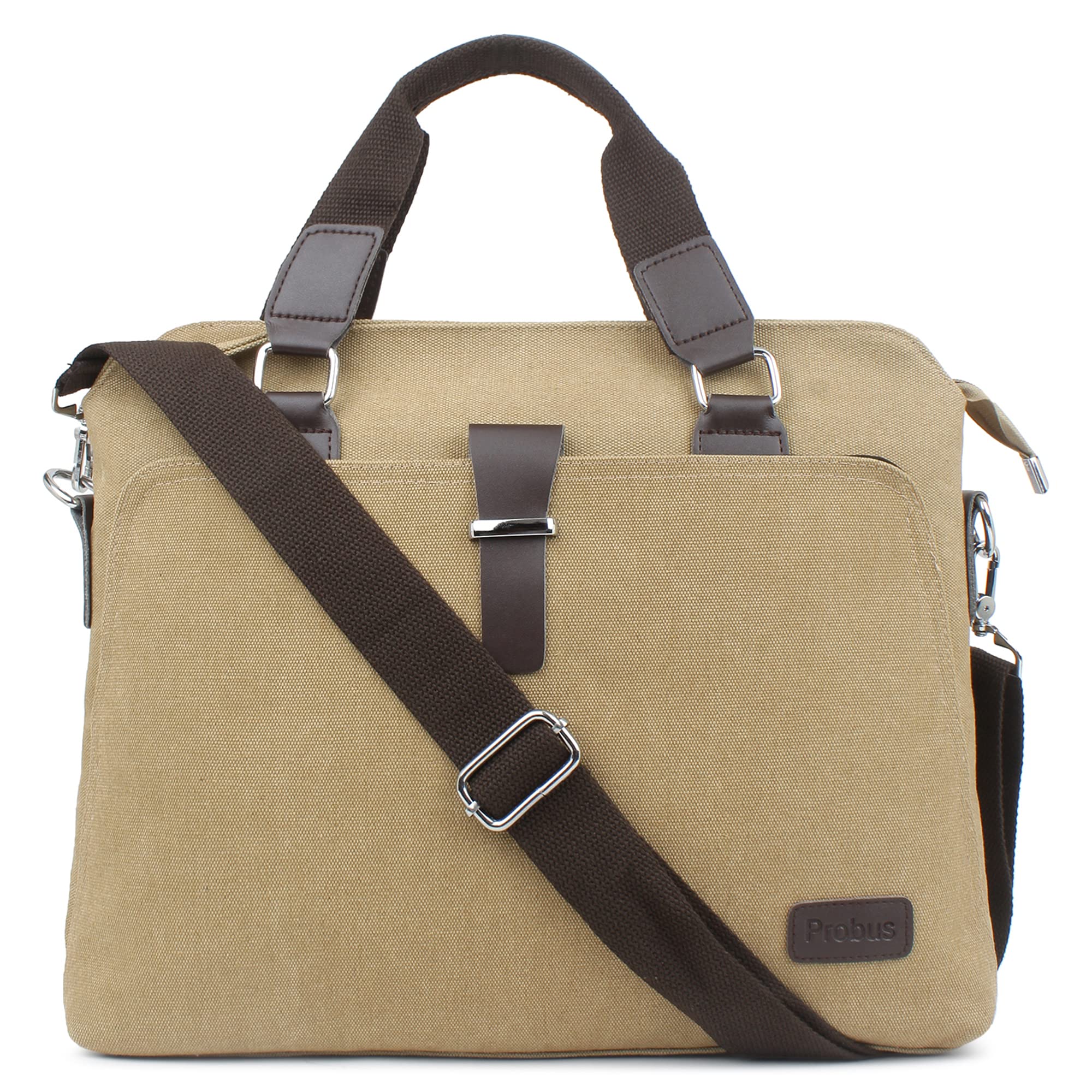 Probus Unisex City Compact Fleet Canvas Laptop Messenger Bag with Adjustable Straps - Khakhi (B0BF5N7B6V) Amazon Price History, Amazon Price Tracker