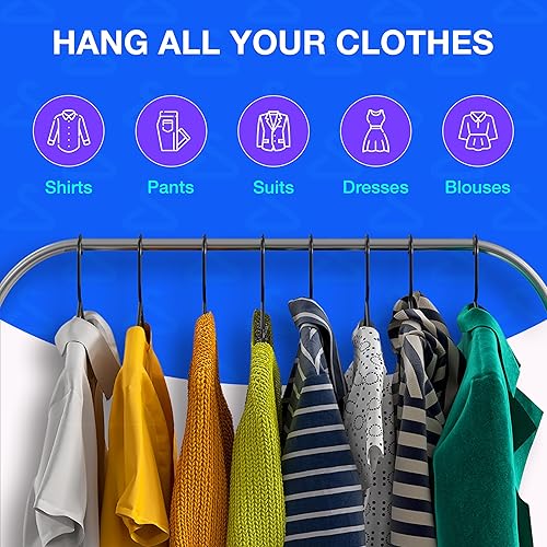 Miniatura 3 de Perchas para ropa paquete de 100 perchas de plástico para abrigos, camisas y pantalones - Perchas duraderas (100 unidades, color negro)