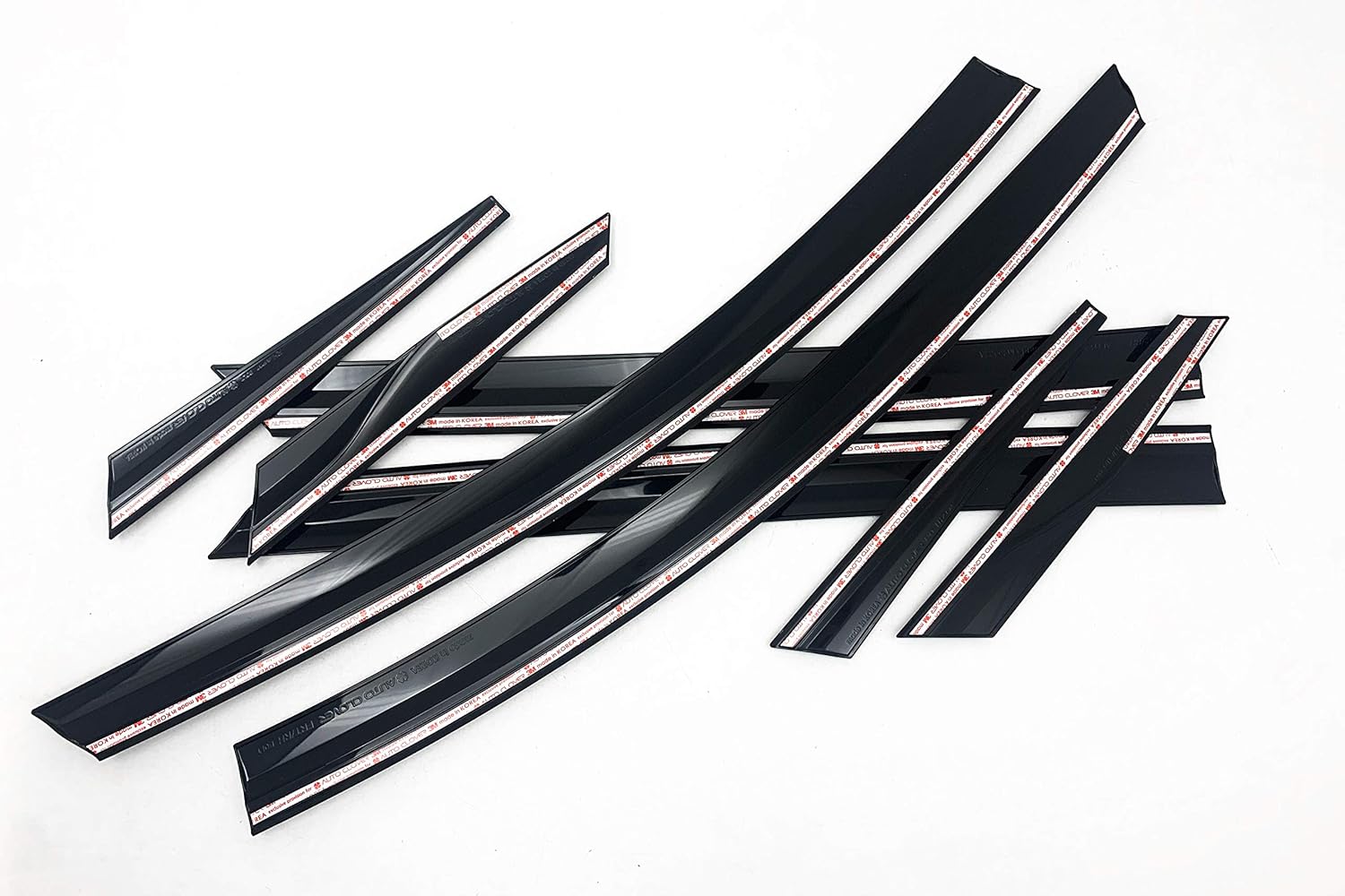 AUTOCLOVER Tape-On Rain Guards Window Visors 8 Pcs Set for Chevrolet Bolt Ev 2017 2018 2019 2020 2021 2022 2023 / Window Deflectors, Out-Channel Vent Shades (Black)