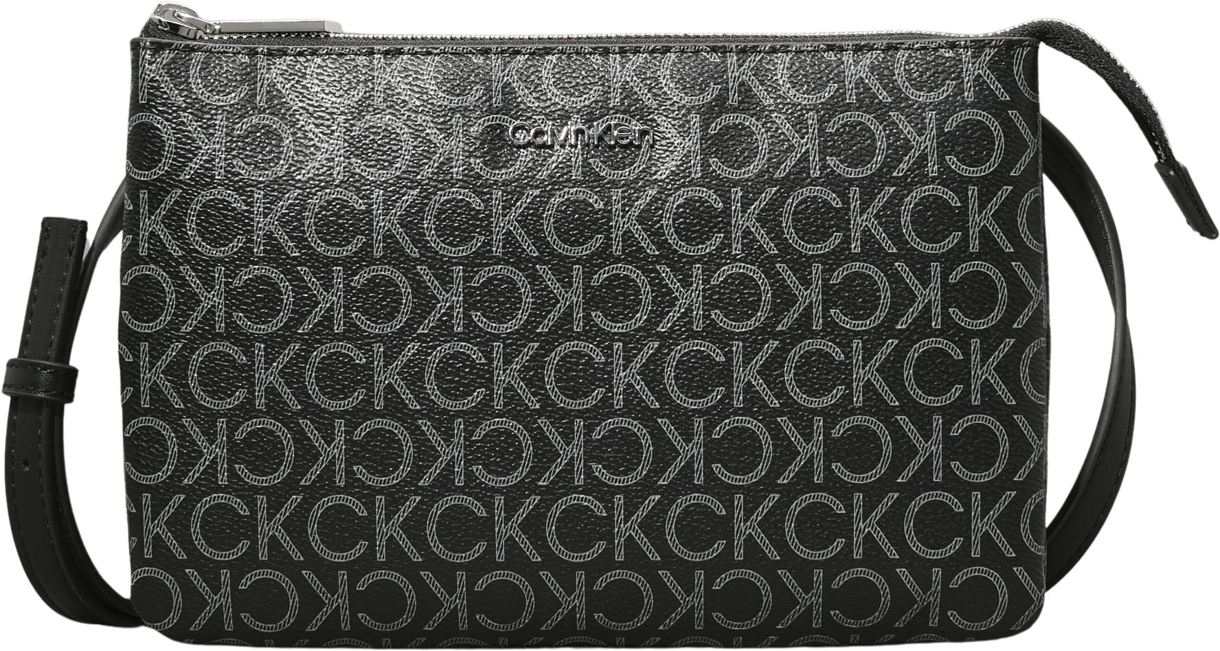 Calvin Klein Donna Borsa a Tracolla Ck Must Ew Xbody Mono Piccola, Nero (Black Mono), Taglia Unica