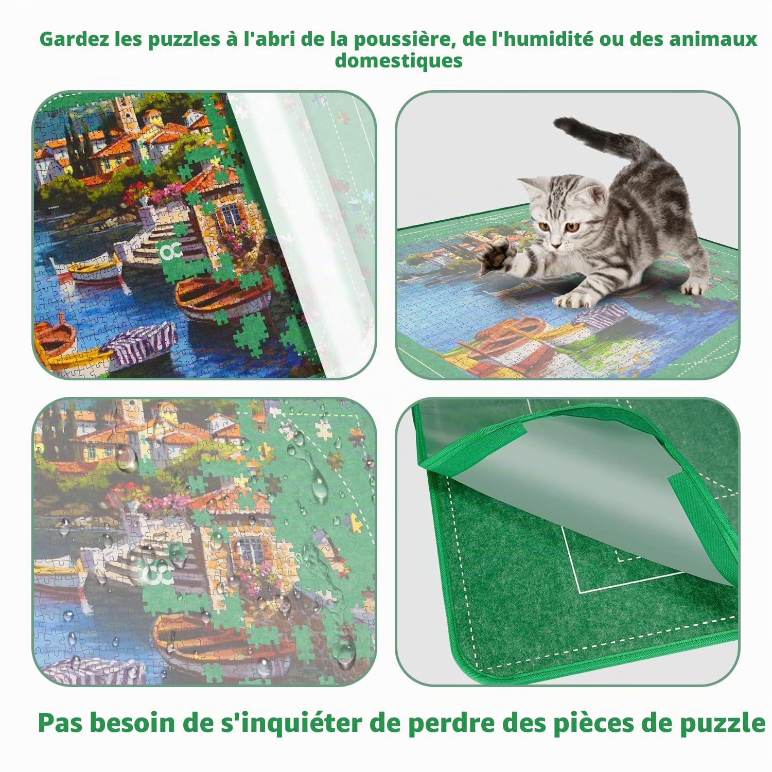 MOZOOSON Plateau Puzzle 1000 Pieces, Planche Puzzle, Puzzle Board 32 x 22in avec Accessoires pour Déplacement et Stockage Faciles (6 Plateau, 1 Couvercle)