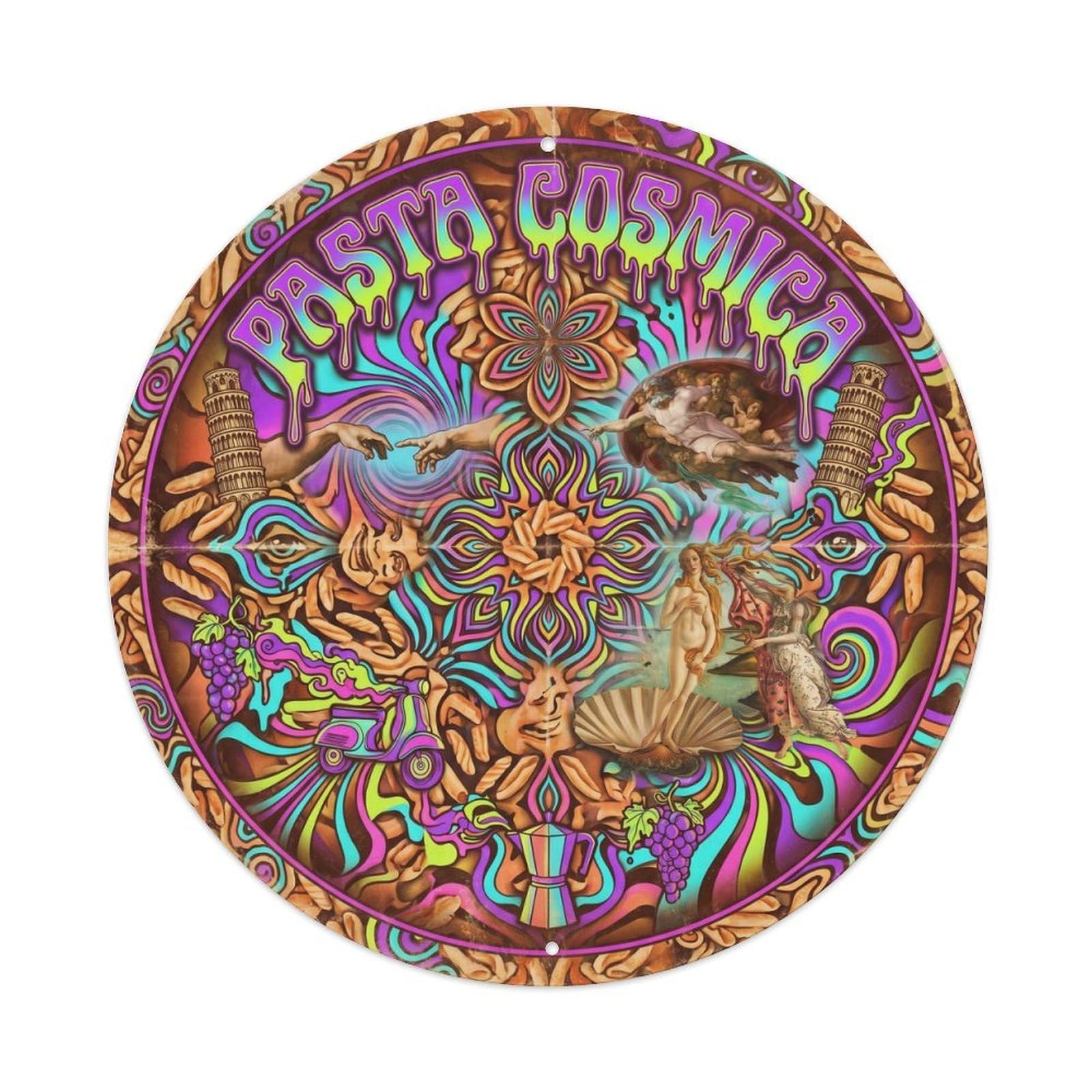 Restaurant Cuisine Pasta Psychedelic Italy Travel Metal Tin Sign