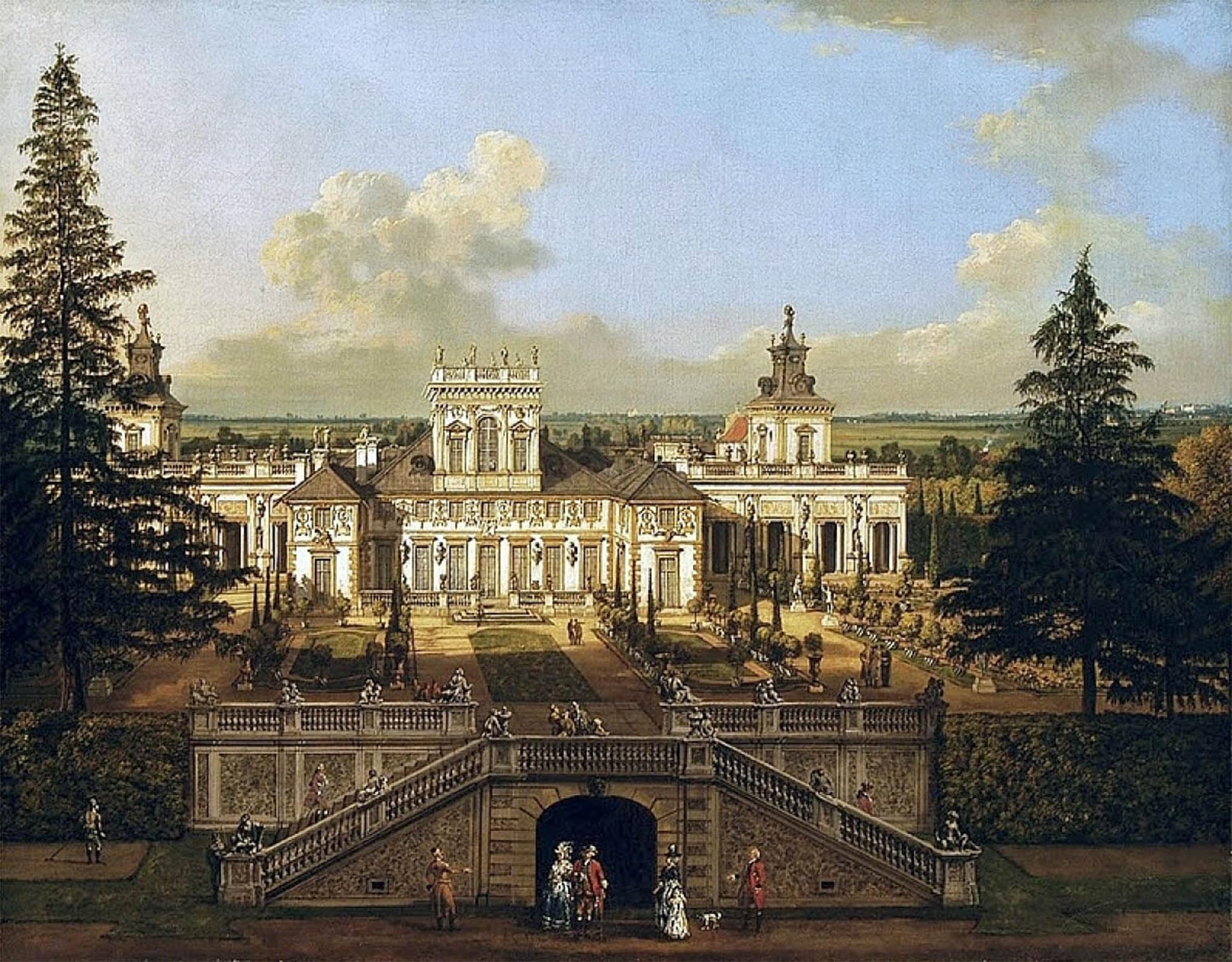 POSTERIIk Famous Animal Posters Vintage Picture Wilanów Palace As Seen From the Garden by Bernardo Bellotto Modern Wall Decor for Home Decor 60x90cm
