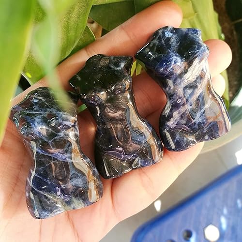 Vista 49 de Figura de cristal curativo de ágata india, escultura de figura femenina, 2 pulgadas, tallado, piedra de palmera, decoración de oficina Ágata