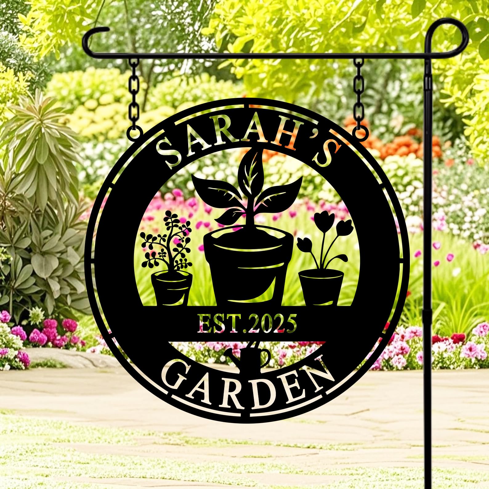 Tiorysoey Women's Style 2 Personalized Garden Signs Custom Name Garden Stake Ornaments Outdoor Decor Personalized Gardening Gifts For Mum Grandma Nan