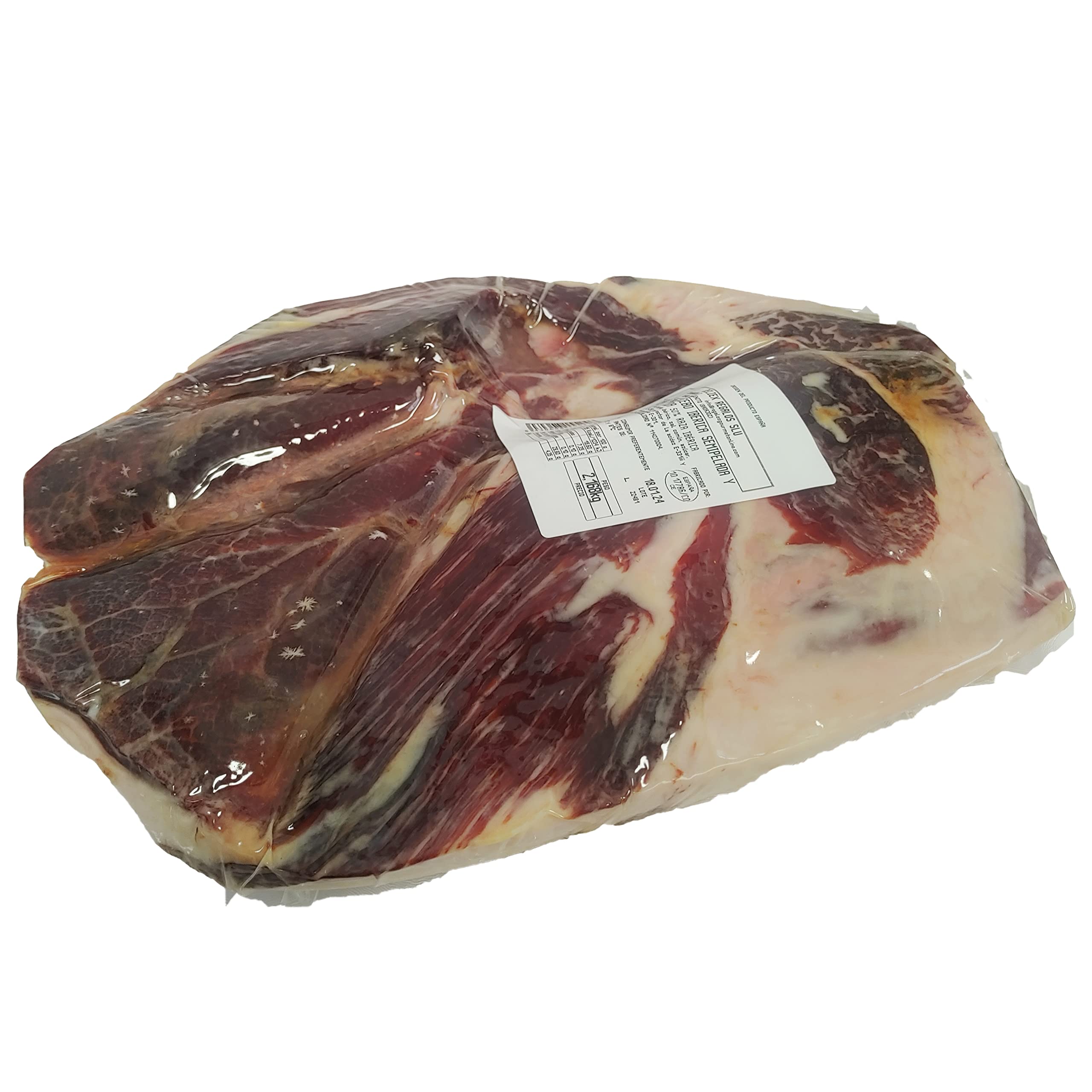 Deliex delicias de Extremadura. Centro de Paleta Ibérica 50% deshuesada y pulida. Envasada al vacío. Paleta Ibérica sin hueso origen España.