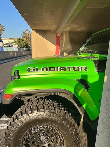 Miniatura 2 de Decal Mods Calcomanía gráfica de vinilo para capó de gladiador para Jeep WranglerGladiator JLJT (2019-2024) Negro con contorno blanco FBWO (juego de