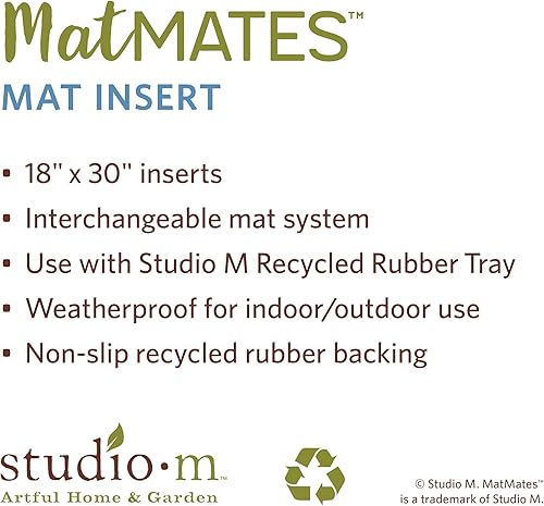 Miniatura 4 de Studio M MatMatMates - Tapete decorativo para interiores o exteriores con respaldo de goma reciclada ecológica, 18 x 30 pulgadas