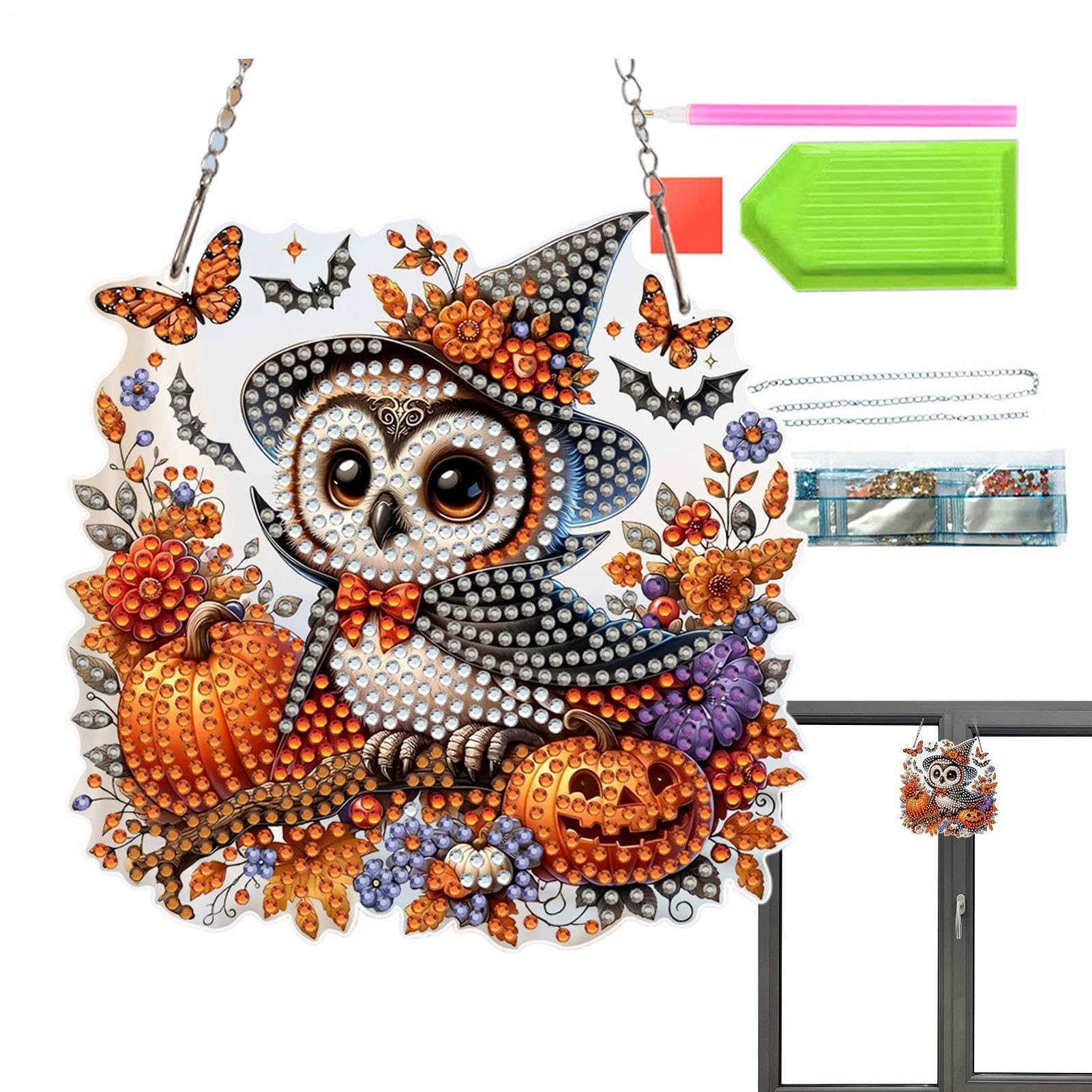 Kit arte con gemas búho para ventanas y decoración de jardín