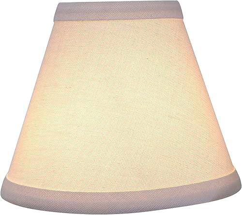 Miniatura 5 de Aspen Creative 32045-5A - Juego de pantallas de lámpara con clip con forma de imperio pequeño (paquete de 5), diseño de transición en lino vainilla,