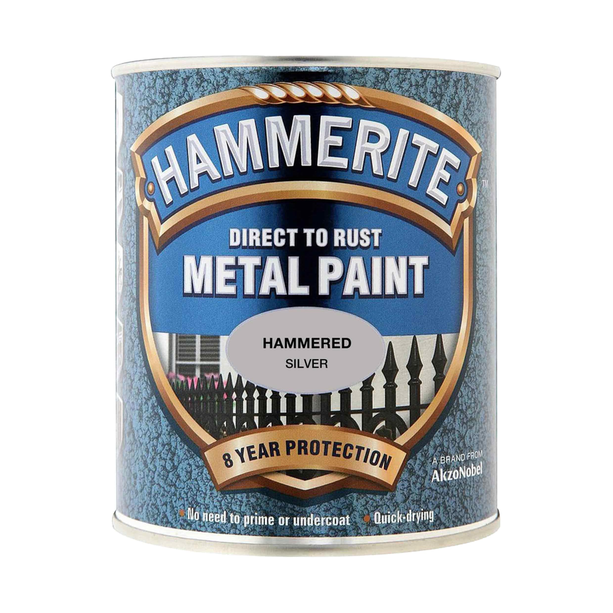 5092957 Direct to Rust Metal Paint - Hammered Silver Finish 750ML