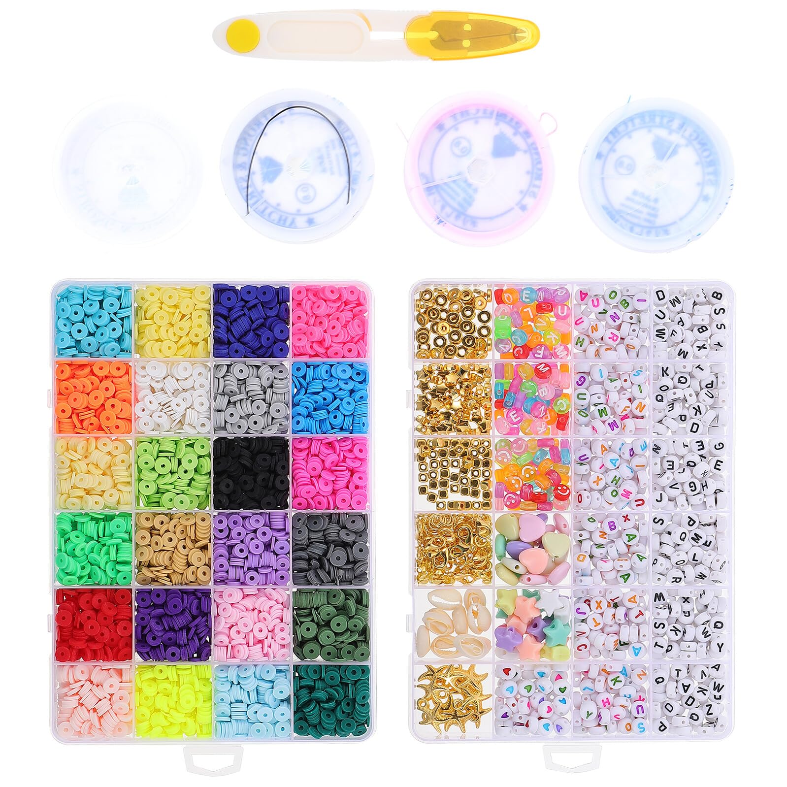 Alipis Perline Fai da Te per Braccialetti e Collane Boho Colori Plastiche Lisce Senza Bordi Kit Creativo Gioielli con Lettere per Creare Bracciali e Accessori Unici
