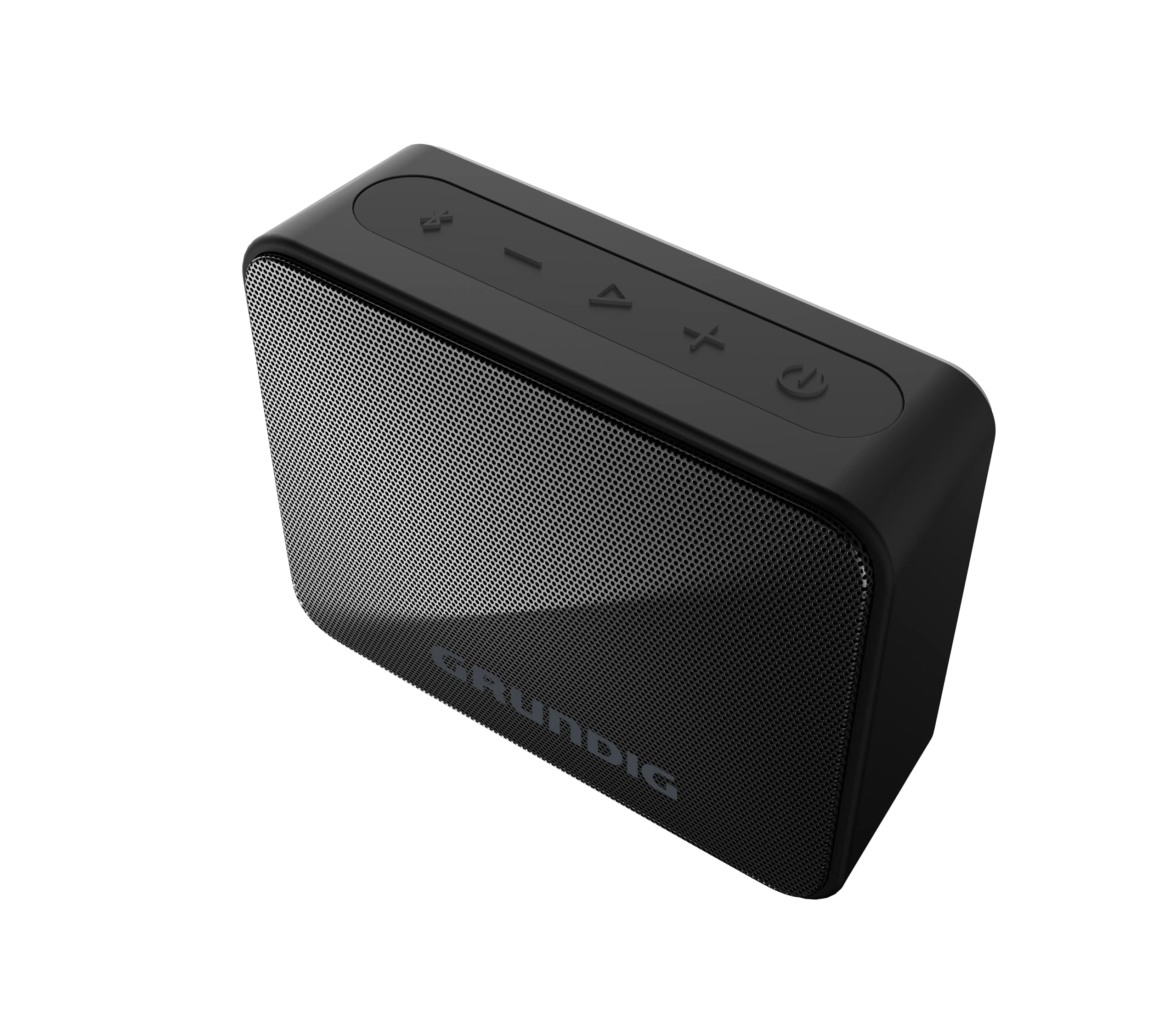GRUNDIG Solo+ Black - głośnik Bluetooth, Soundbox, moc 3,5 W RMS, zasięg 30 m, ponad 20 godzin. Czas odtwarzania, Bluetooth 5.3, obudowa zabezpieczona przed wodą rozbryzgową (IPX5), czarny