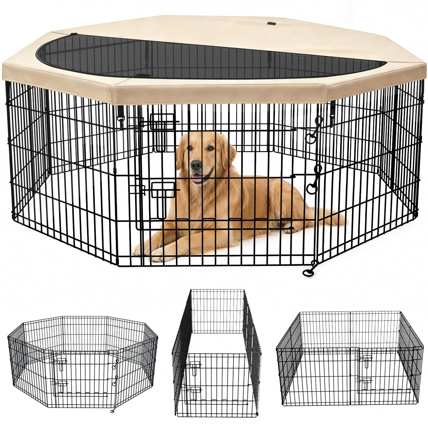 PETIME Foldable Dog Playpen - Puppy Pen -13