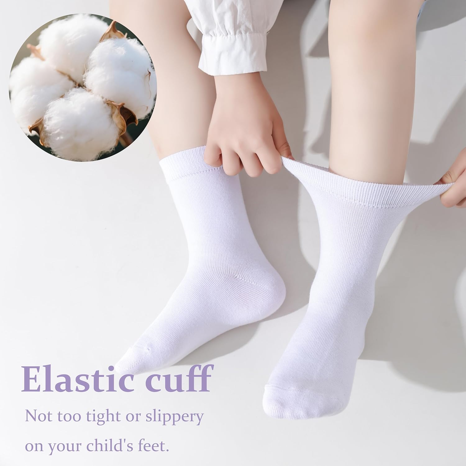 Marchare Boys Seamless Crew Socks School Dressy Socks Uniform Athletic Calf Sock For Kids - Image 3