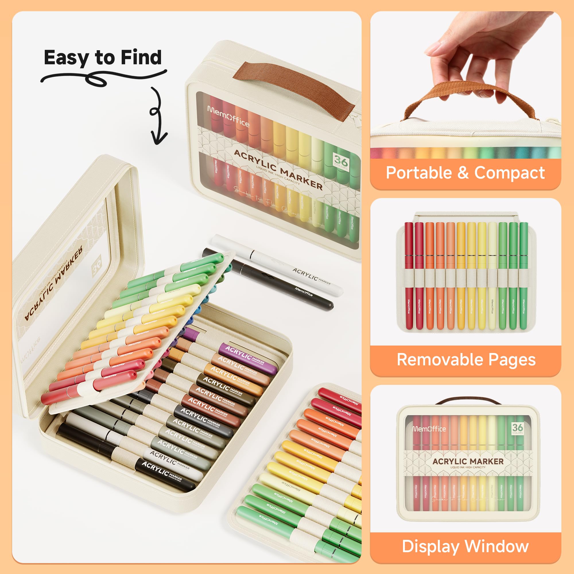 MemOffice Acrylic Paint Markers - 36 Colors -3