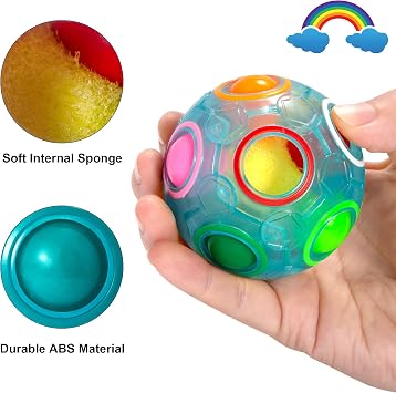 Vdealen ماجيك قوس قزح لغز الكرة- التململ الكرة 3 D لغز لعبة الدماغ لعبة تشويقية للأولاد- حفلة عيد ميلاد عيد الفصح عيد الميلاد تخزين الحشو هدية لعبة للأطفال المراهقين الكبار