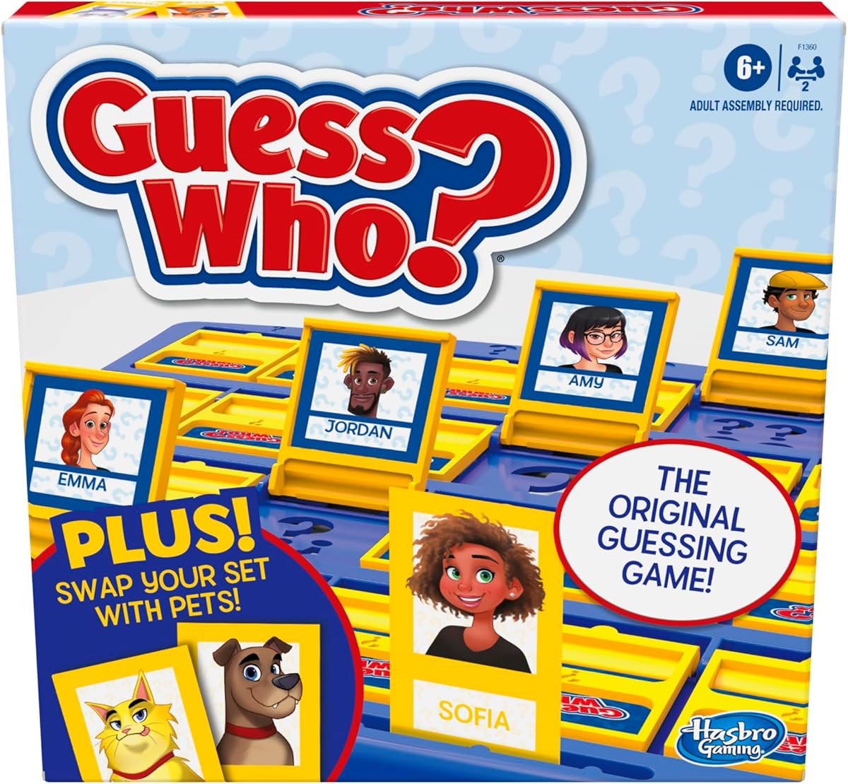Hasbro Gaming Guess Who? Board Game, with People and Pets Cards, The Original Guessing Game, Kids, Ages 6+(Amazon Exclusive)