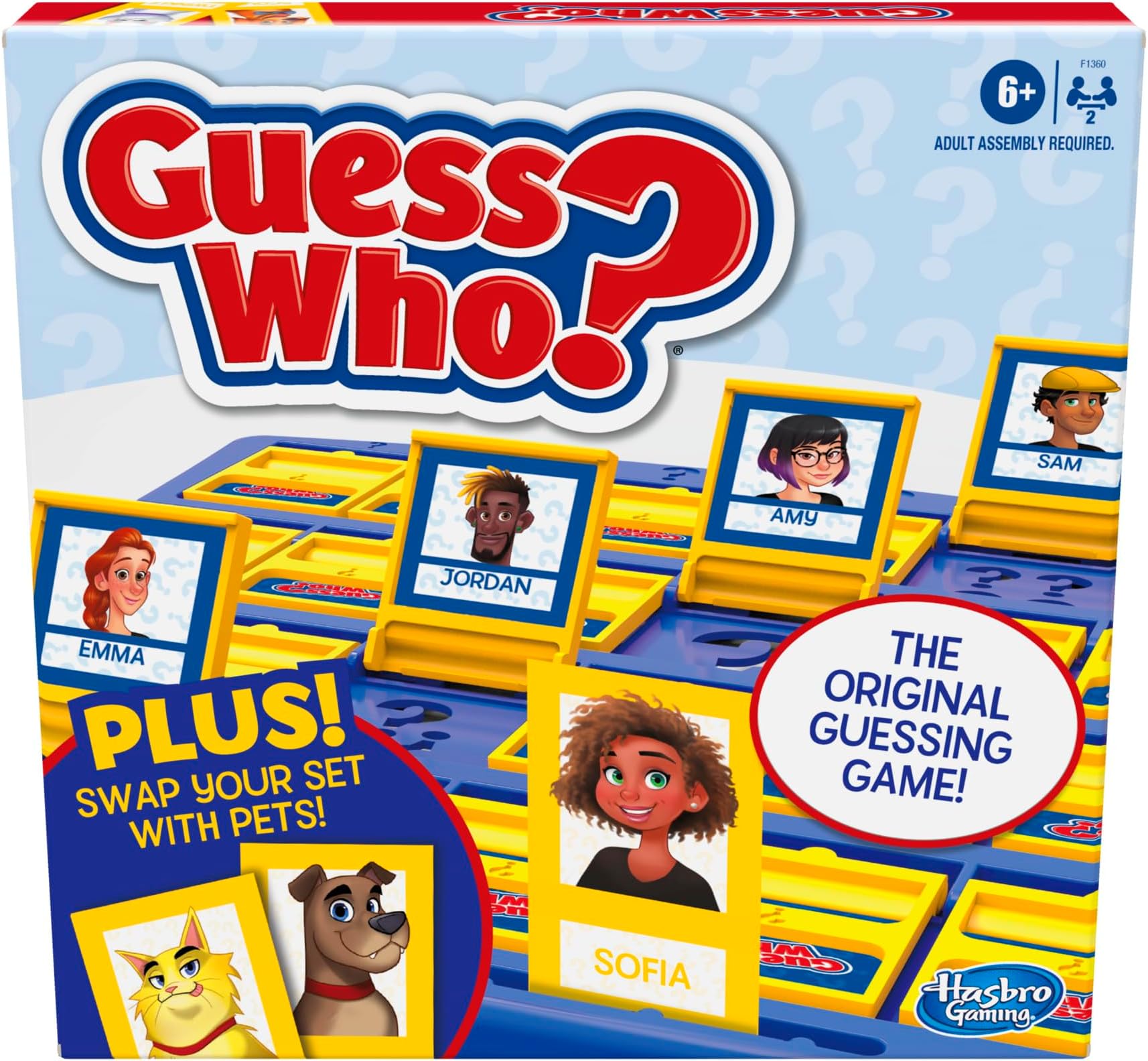 Guess Who? Board Game with People and Pets, The Original Guessing Game for Kids Ages 6 and Up, Includes People Cards and Pets Cards