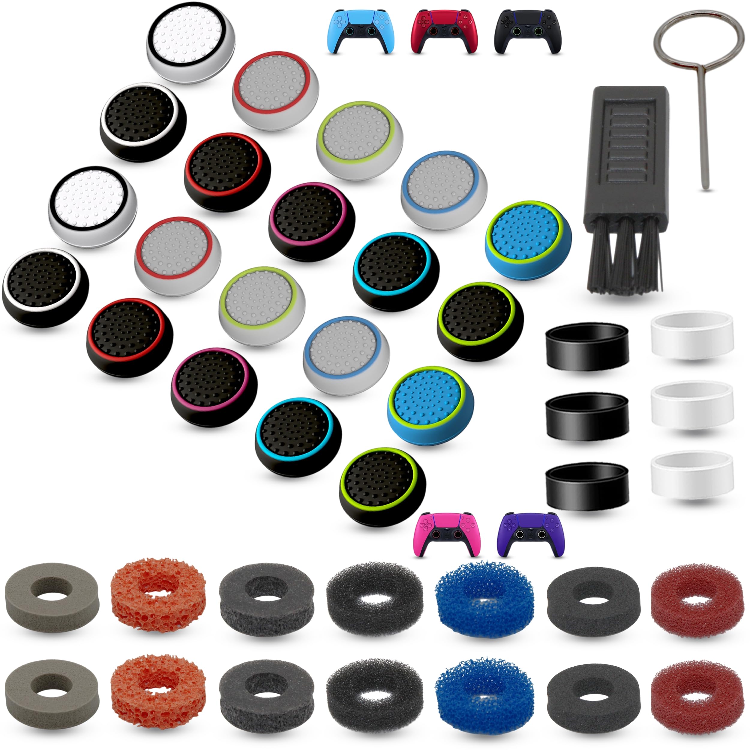 MatoSan® Thumbstick Grip Caps for PS5, PS4, Xbox &amp; Switch – Universal Non-Slip Silicone Controller Thumb Grips – Anti-Slip Joystick Caps – Gaming Accessories