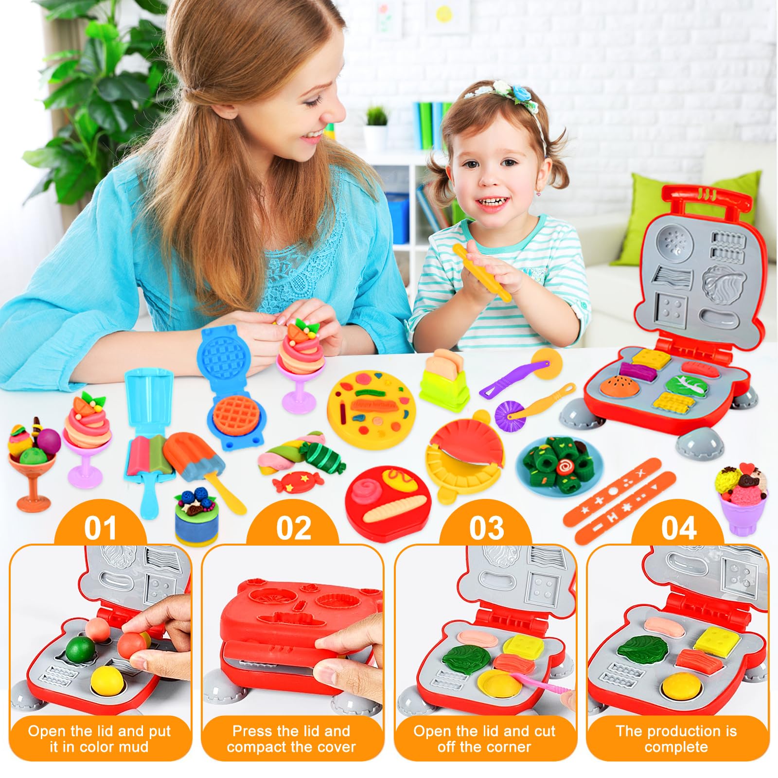 UCAMP 71 Pezzi Formine per Plastilina, Set Pasta Modellabile con 12 Vasetti, Accessori per Bambini