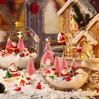 Amazon.com: 96 Pcs Miniature Ornaments for Snow Globe Kit