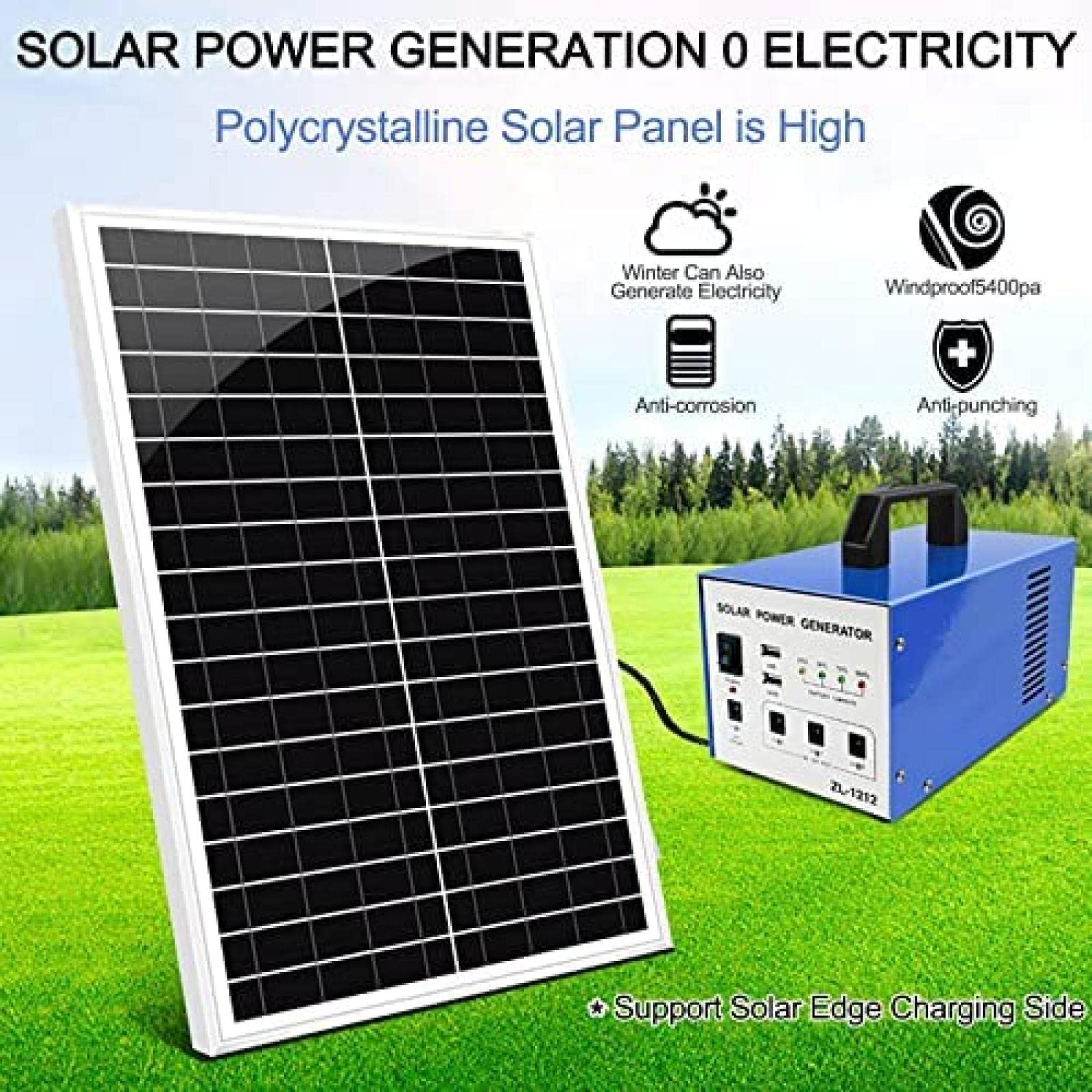 Générateurs solaires Générateur extérieur Multifonction Portable Batterie au Lithium de Grande capacité Interface d'alimentation Mobile Système intégré 10W
