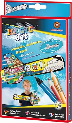 Günther Flugspiele 1590 - Lámina para Colorear e inflar Magic Jet, Aprox. 44 x 2
