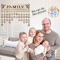 Vista 3 de Regalo para mamá y familia, calendario de cumpleaños de madera, letrero colgante de pared con 100 etiquetas, maravillosa manera de mantener un