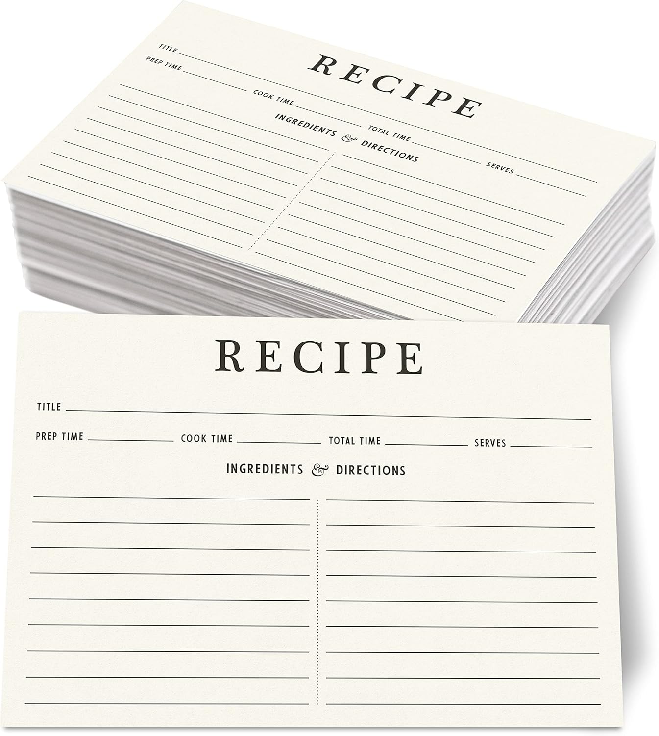 Neatz Classic Recipe Cards, 4x6 Inches, 50 Count, Double Sided. Thick Card Stock. Perfect for Recipe Box & Binder