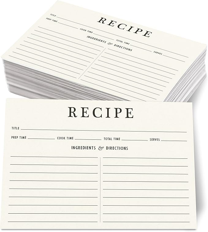 Recipe Cards, 4x6 Inches