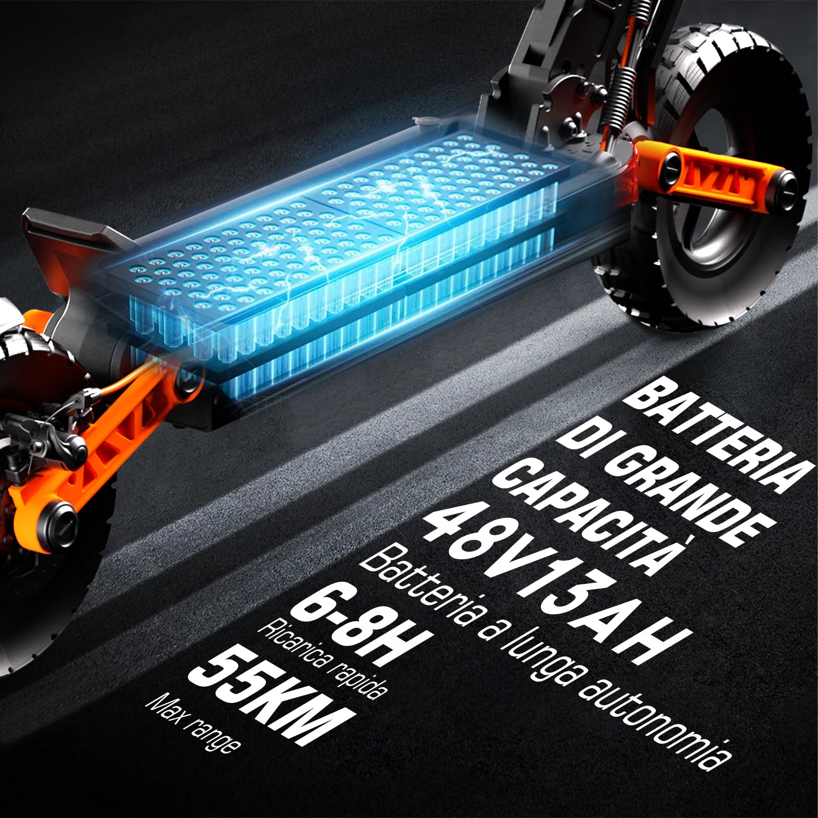 JOYOR S5-Z monopattino elettrico adulto, 48V13AH,Resistenza fino a 55-60KM Carico Massimo 150 kg, Pneumatici Da 10 Pollici, Uno Scooter Elettrico Pieghevole è Con indicatori di direzione