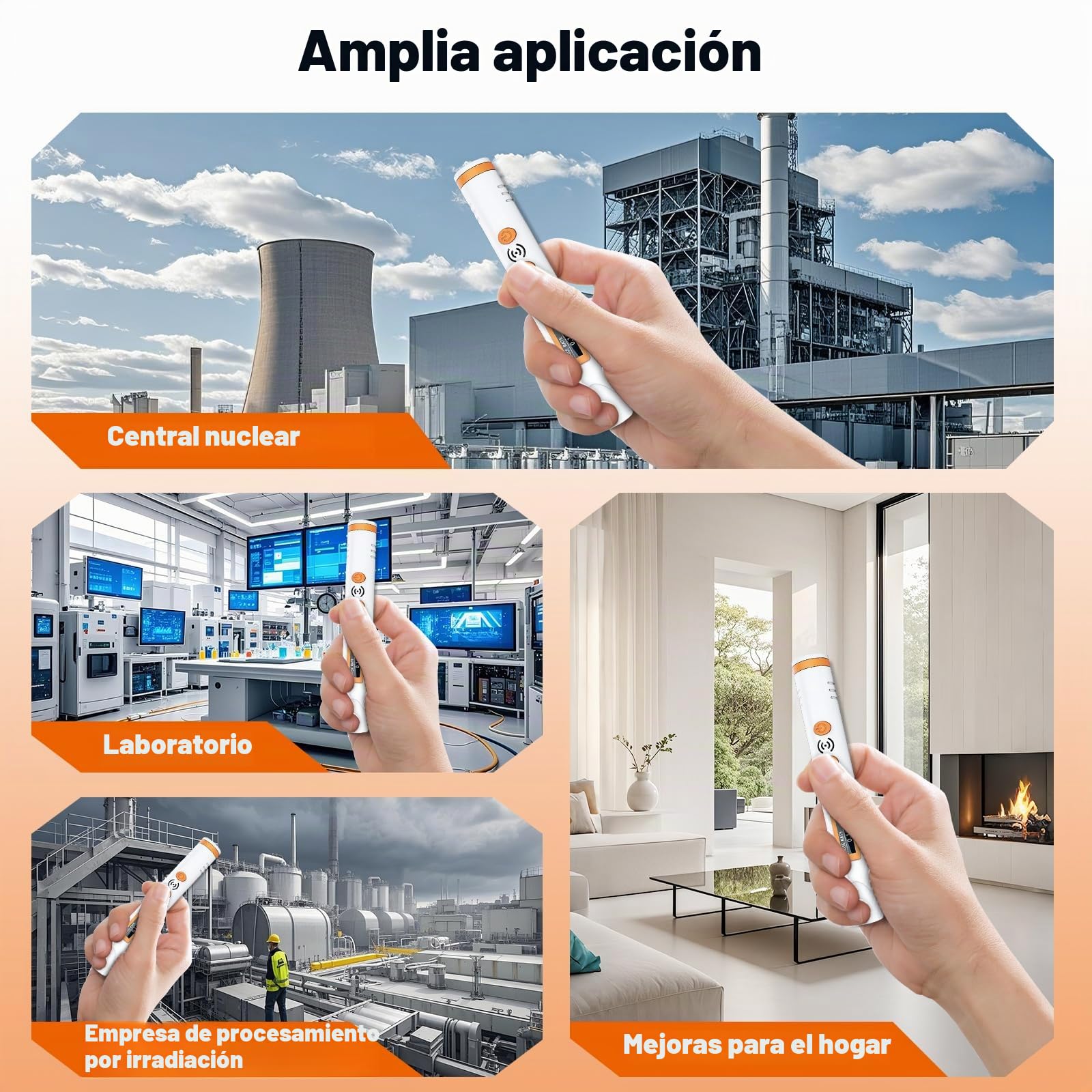 Contador Geiger Detector de Radiación, Forma de Bolígrafo Dosímetro Personal Rayos X Beta Gamma, Monitor de Radiación Nuclear, Diseño de Bolsillo Recargable