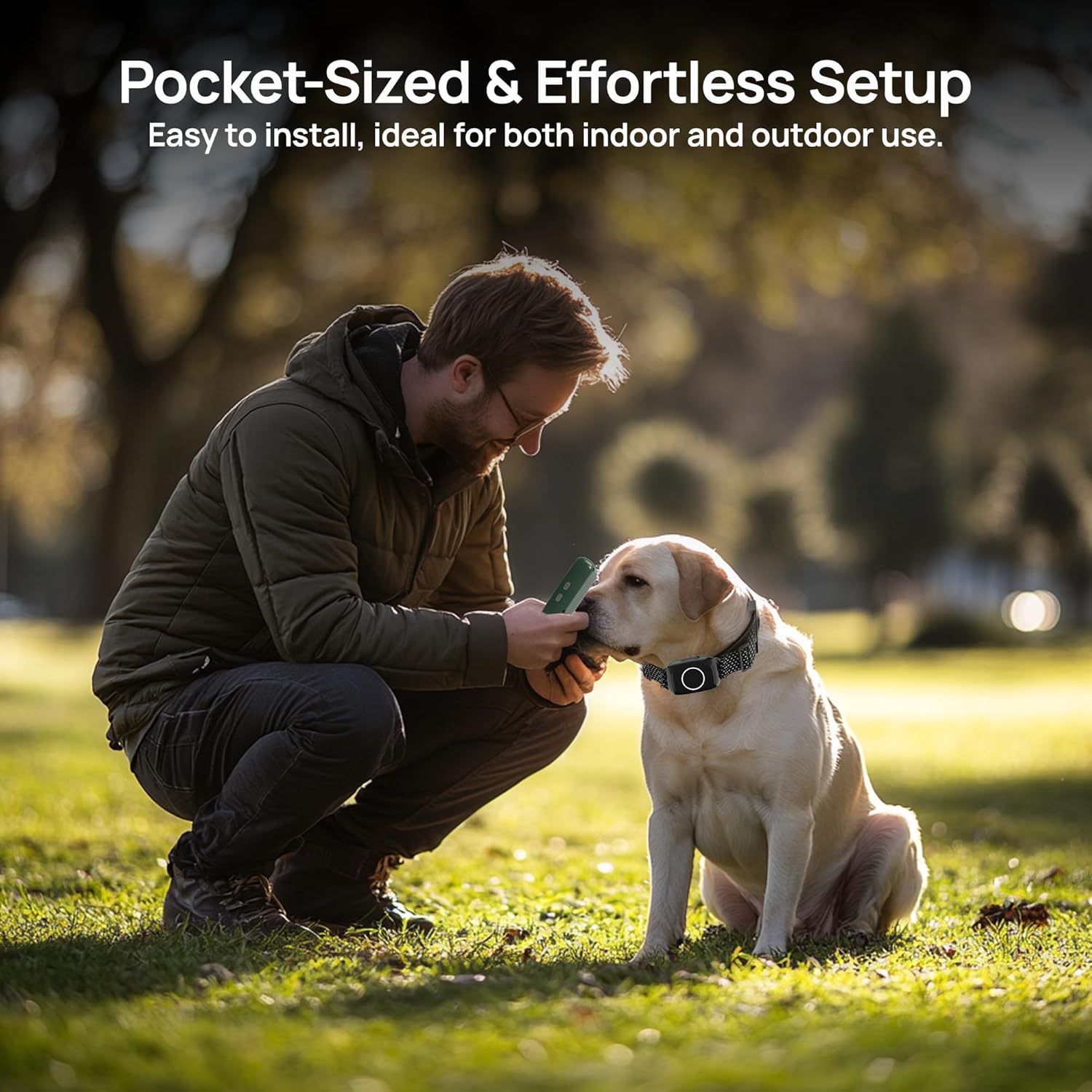 Wireless Dog Fence System: Electric Fence for Dogs 4-in-1 Dog Training Collar with Remote, Bark Control, Status Monitor Waterproof Electric Fence for Medium Large Dogs Outdoor Use