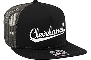 Cleveland Script Baseball Font Snapback Trucker Hat