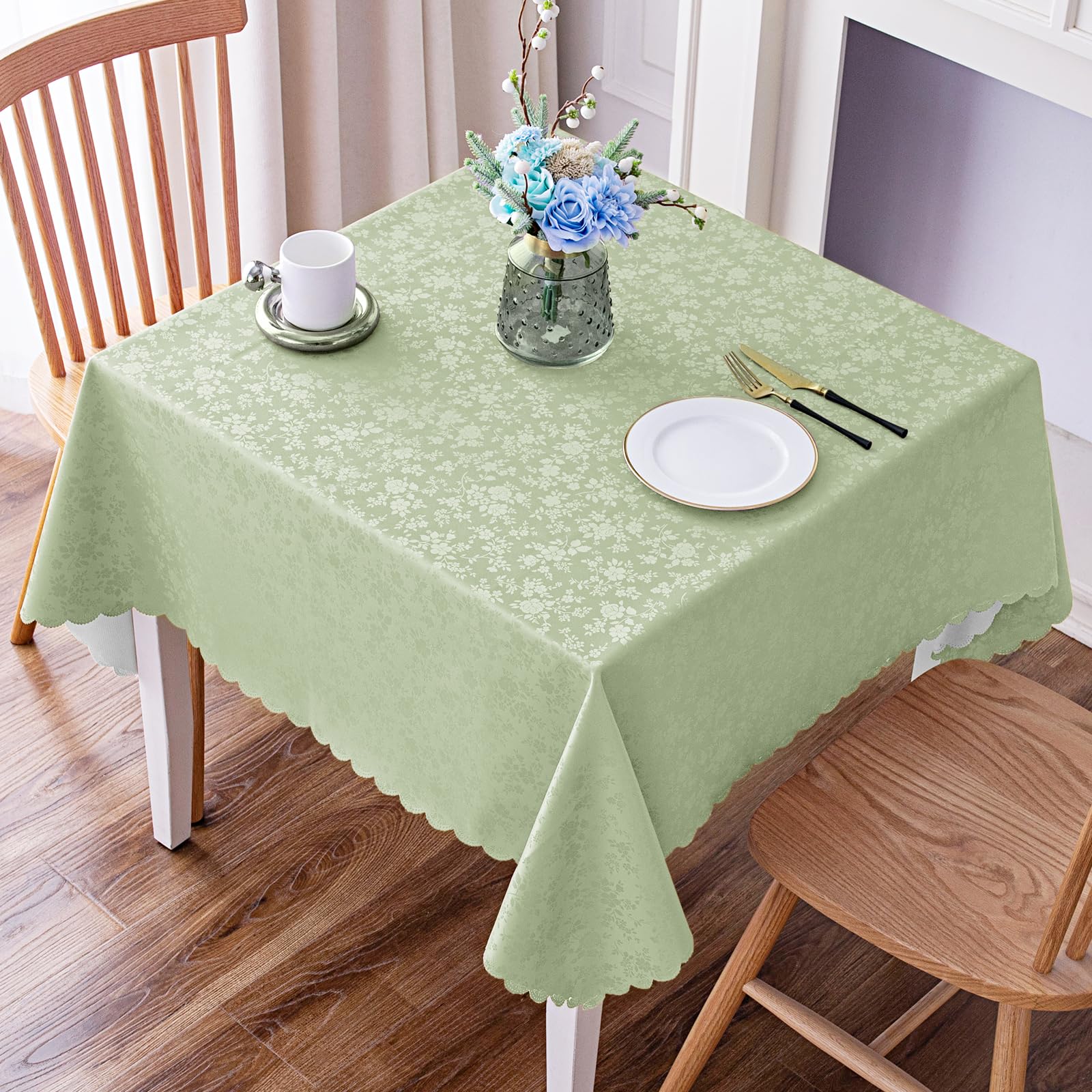 Smiry Square Waterproof Heavy Duty Vinyl Tablecloths, 54 x 54 Inch