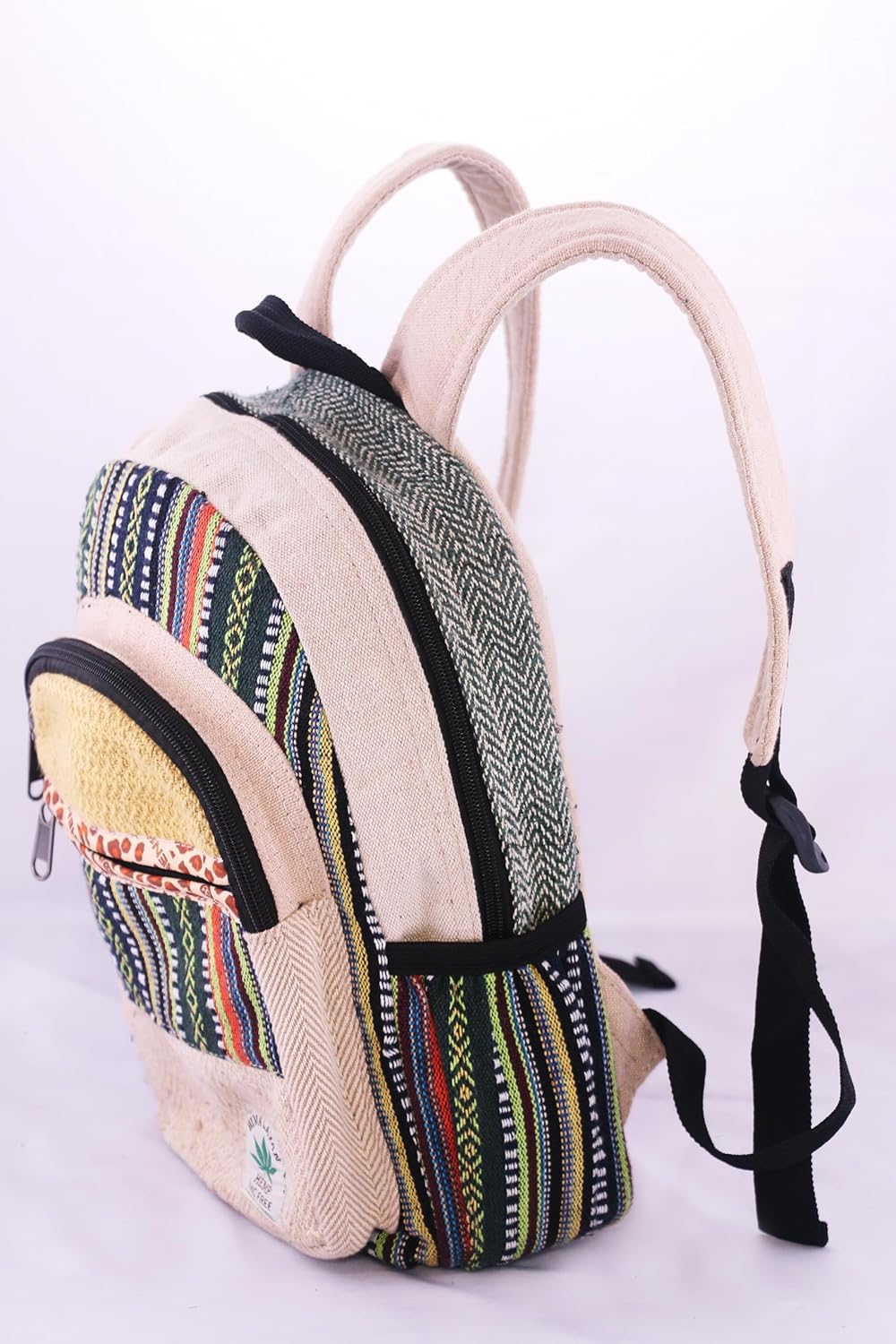 Small Lightweight Daypack Backpack Handmade Himalayan Hemp Bohemain Travel, Hiking, Purse (ABA003) - Image 4