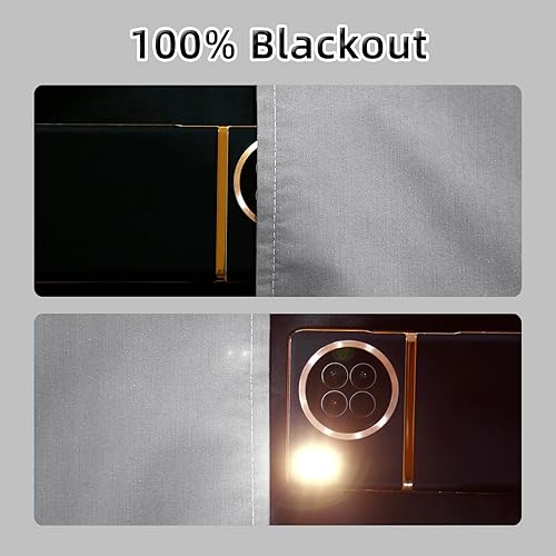 Miniatura 2 de Cortinas opacas 100% grises para dormitorio, cortinas de oscurecimiento de habitación para sala de estar, cortinas opacas finas de 84 pulgadas de