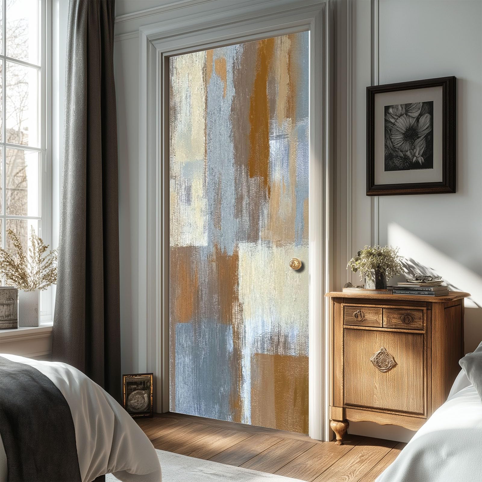 Decorazione murale per interni, motivo astratto, impermeabile, autoadesivo, in PVC, decorazione da parete, stile shabby chic, per camera da letto, soggiorno, 95 x 200 cm (larghezza x altezza)