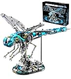 Mechanical Dragonfly Building Blocks for Adults, Insect Animal World Model with LED Light & Display Stand, Educational STEM Toys for Teens 14+ and Adult Home or Office Décor (866PCS)