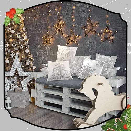 Miniatura 5 de 6 fundas de cojín de Navidad para decoración de Navidad, decoración de vacaciones, para sofá, oficina, dormitorio, decoración de Navidad, decoración