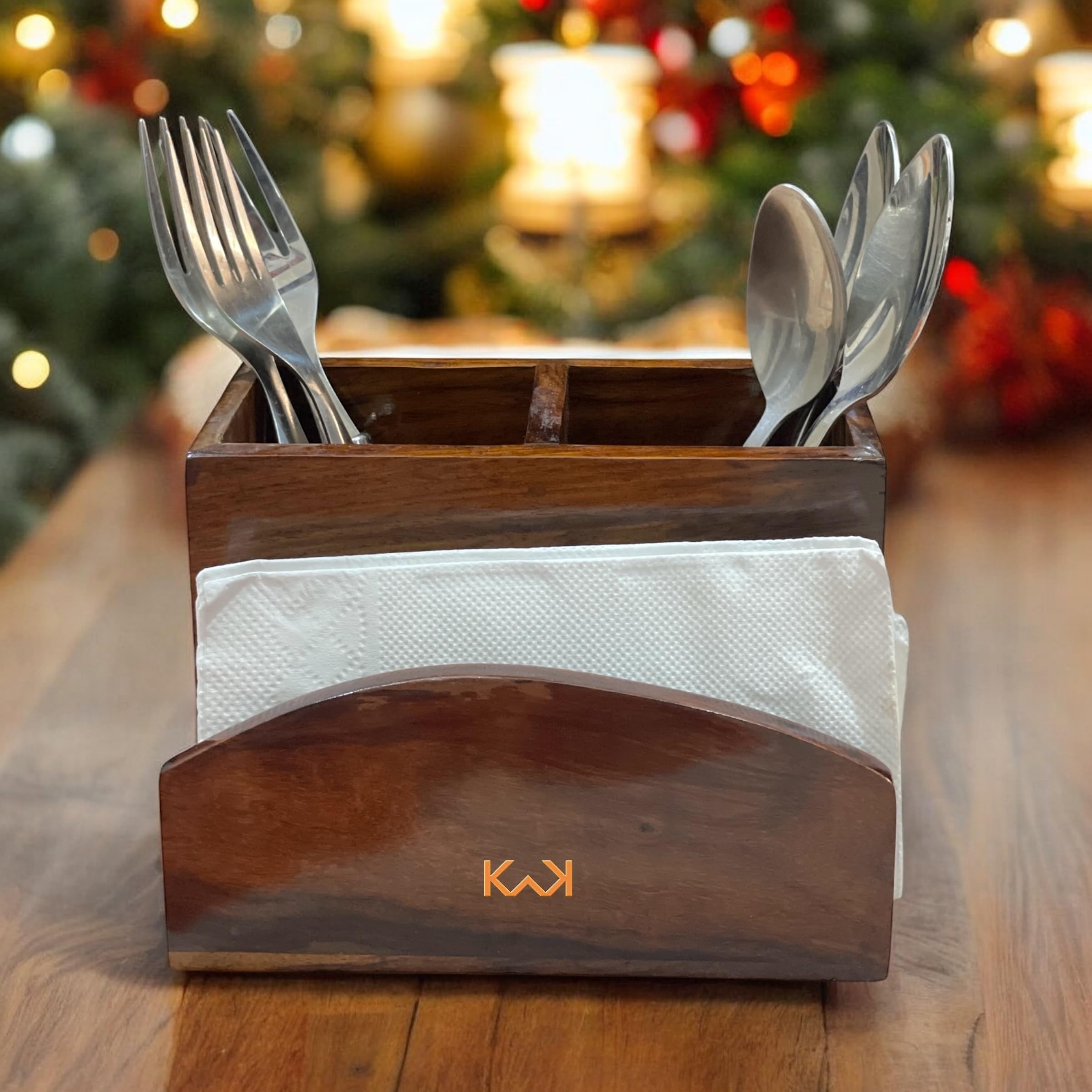 Wooden Cutlery Holder - Elegant Dining Table Organizer -2