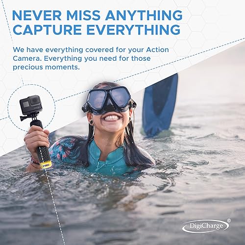 Miniatura 6 de DigiCharge Soporte de agarre flotante para Gopro Hero13 Hero12 Hero11 Max/DJI Osmo Action 5 4 3 / Hero 13 12 11 Mini 10 9 Akaso Action Cam Float,