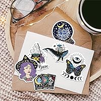 Vista 2 de MiStar 64 unidades de calcomanías de brujería, calcomanías estéticas para Kindle, botellas de agua, portátil, cuaderno, calcomanías impermeables