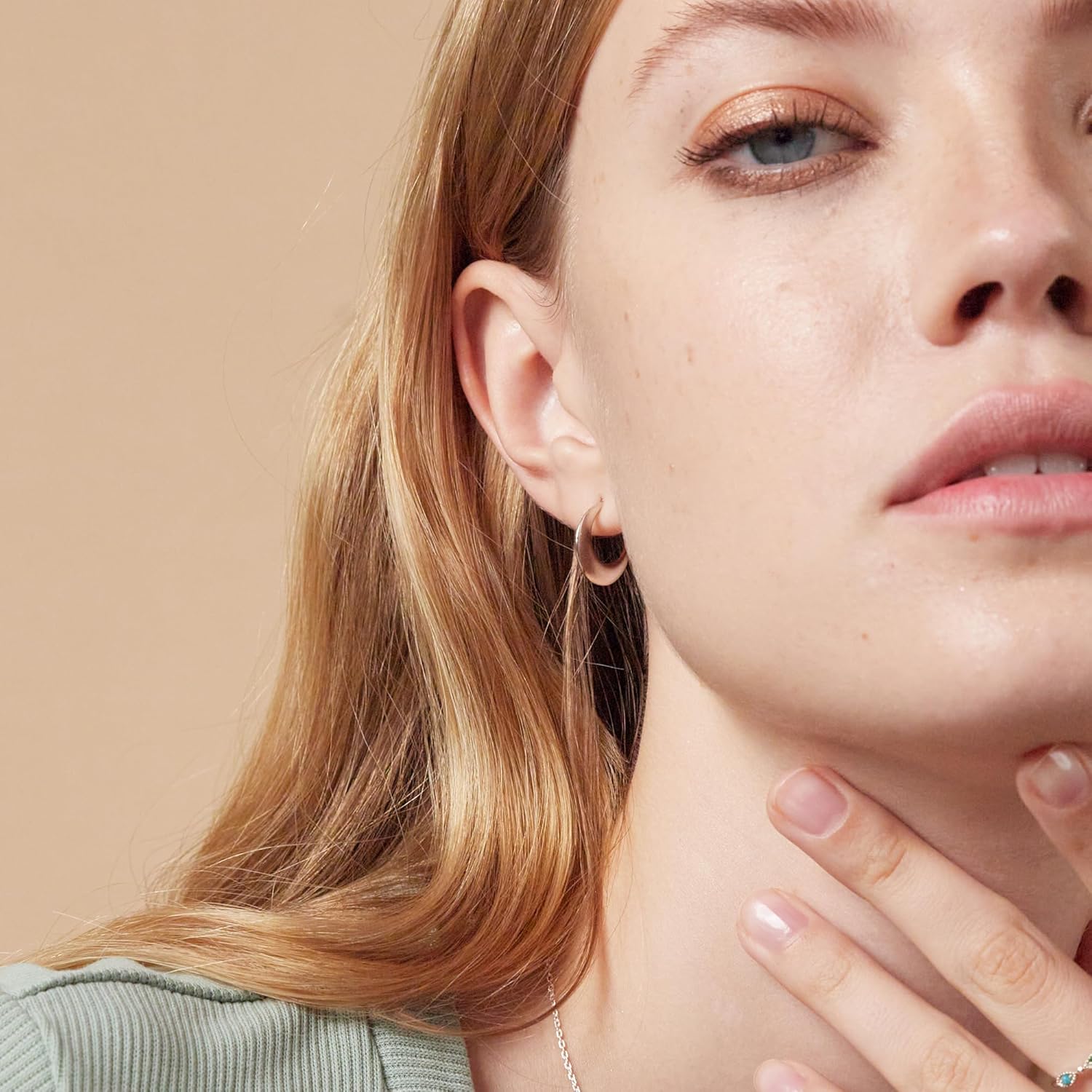 Boma Jewelry Sterling Silver Polished Crescent Snap Down Hoop Earrings