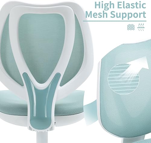 Miniatura 6 de HOMEFUN Silla de escritorio para niños, sillas de computadora con reposabrazos y reposapiés para niños y niñas, bonita silla ergonómica de malla con