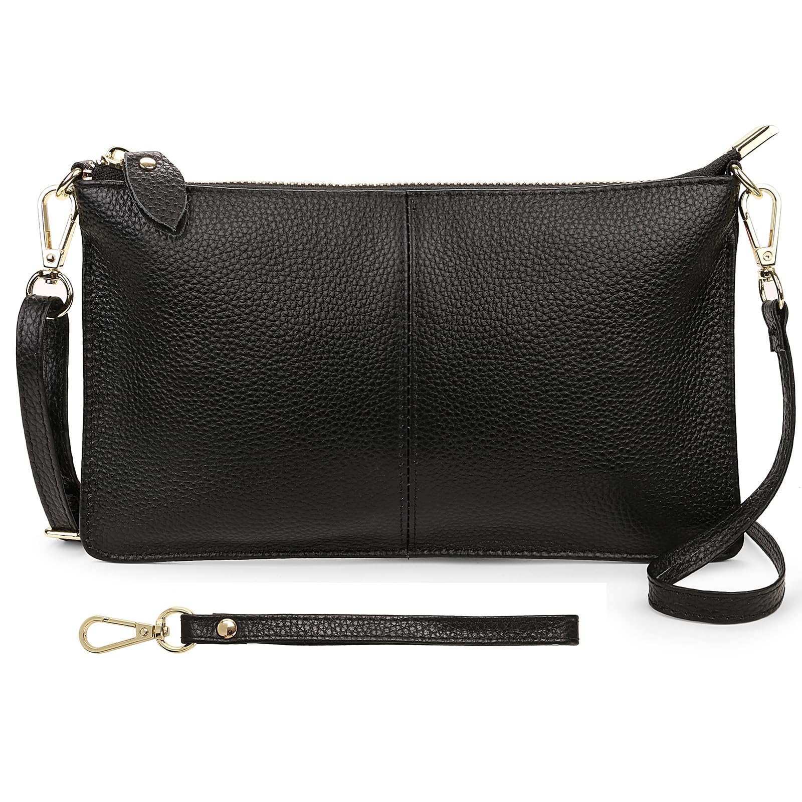 Uromee Genuine Leather Wristlet Wallet Clutch Purses with Detachable Chain