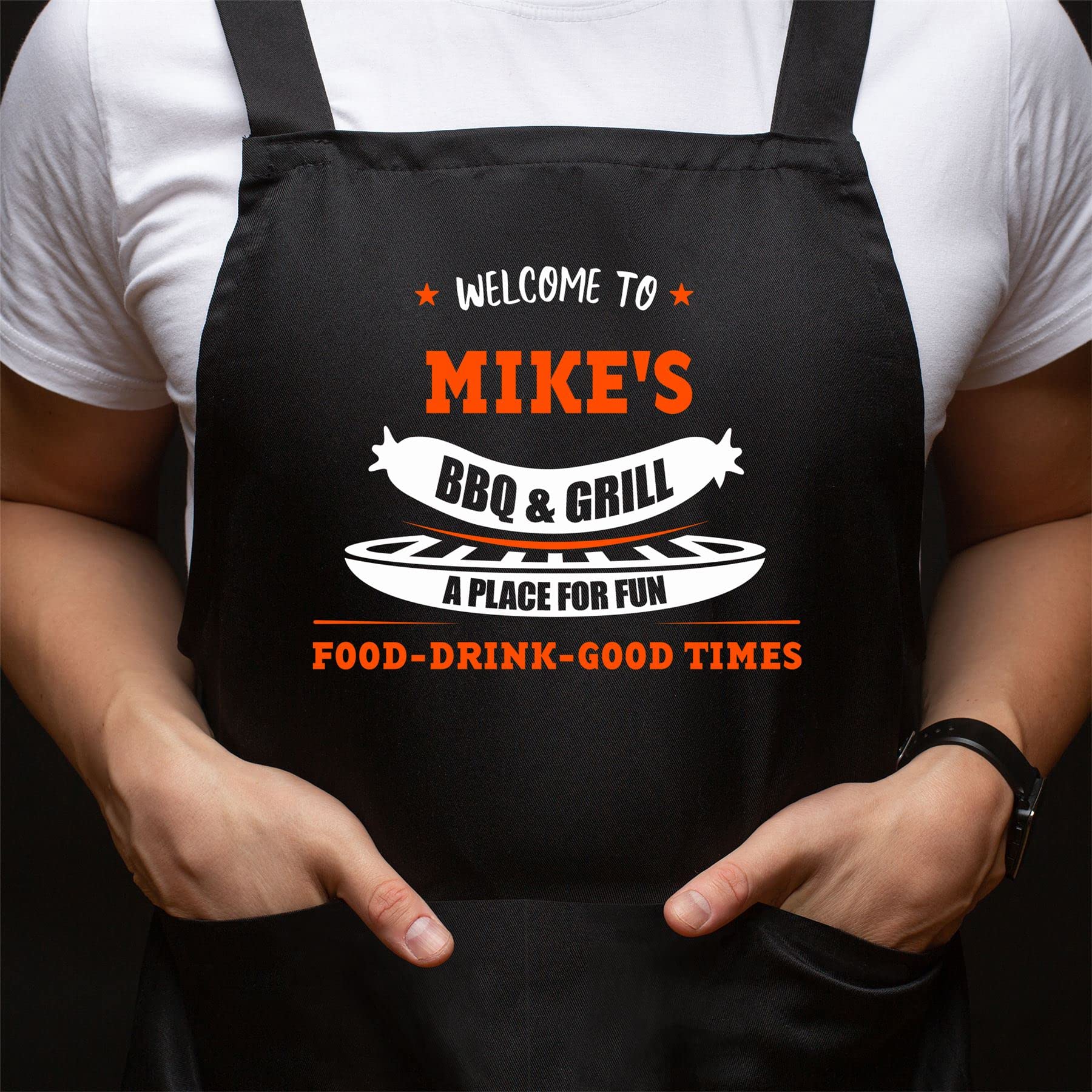 Mens Apron LINEN CLOSET® Adjustable Bbq Aprons For Men Funny Rude Chef Aprons Christmas Grilling Gifts For Dad Son Father Husband With 2 Pockets- Lets Cook Apron Mens Birthday Gifts