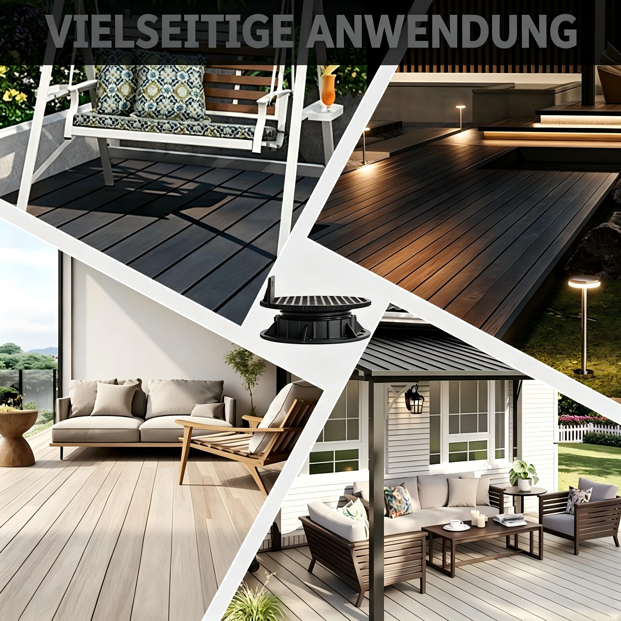 33x Stelzlager 20–25 mm, höhenverstellbar für Holz- und WPC-Terrassen