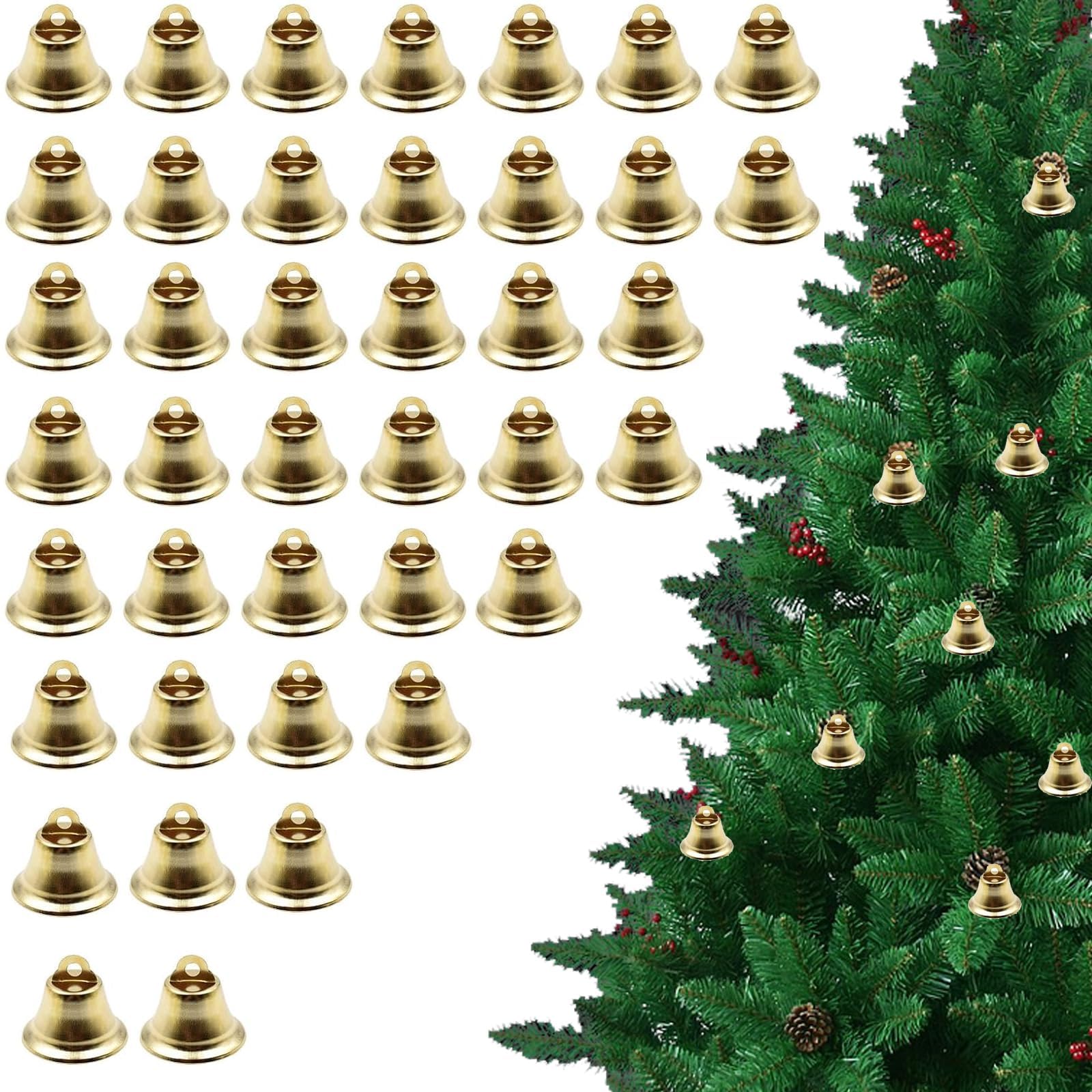40PCS Christmas Bells, Small Crafts, 3.5cm Golden Bells, Accessories for DIY, Wedding, Pet, Christmas Tree Decorations, Vntage Cistmas Dcorations